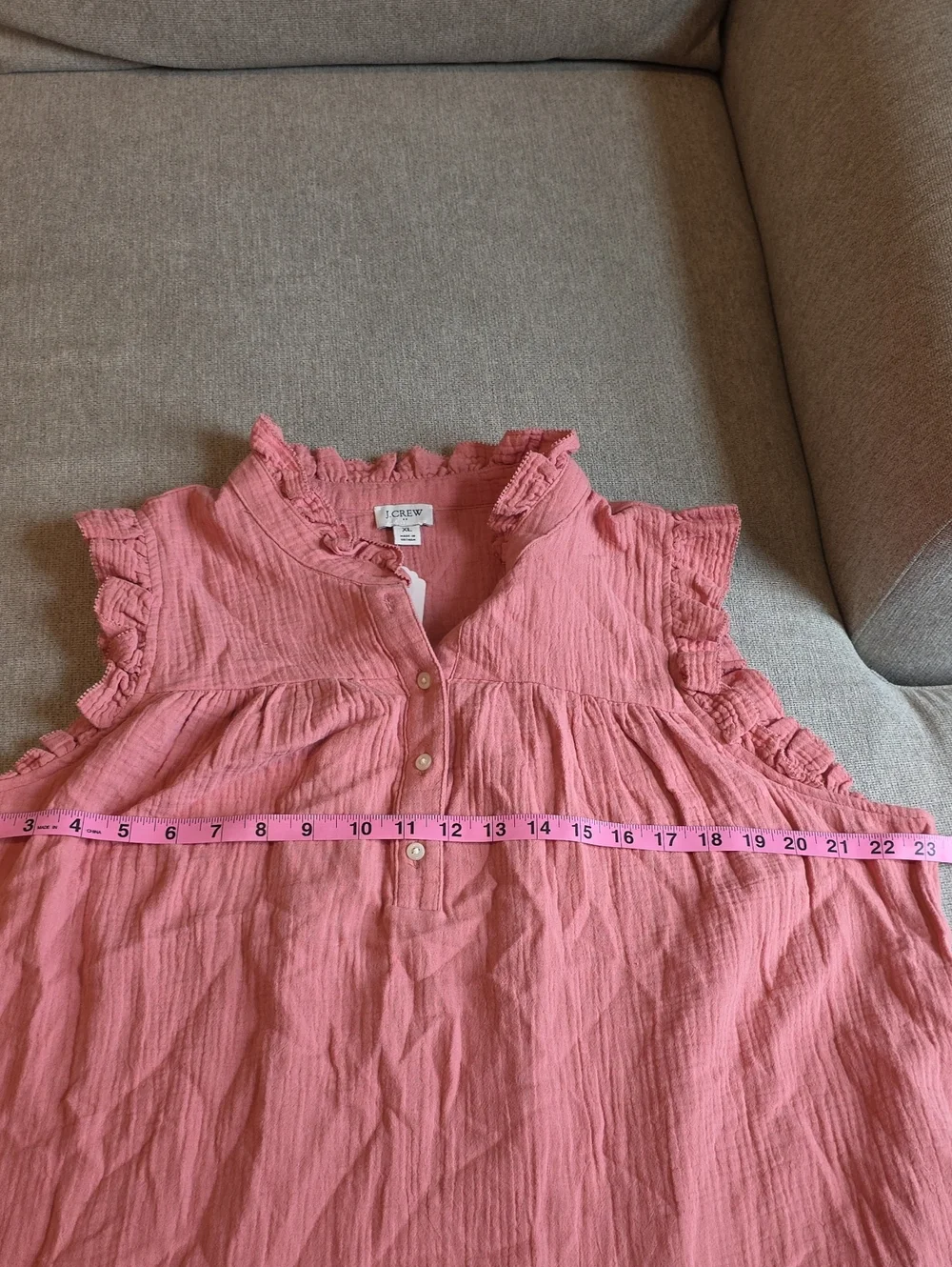 J. Crew Ruffled Sleeveless Top XL